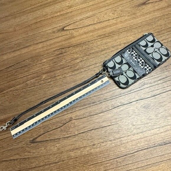 COACH Signature Canvas Wristlet Clutch - Picture 10 of 15